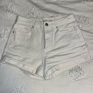 White jean shorts in a size 27